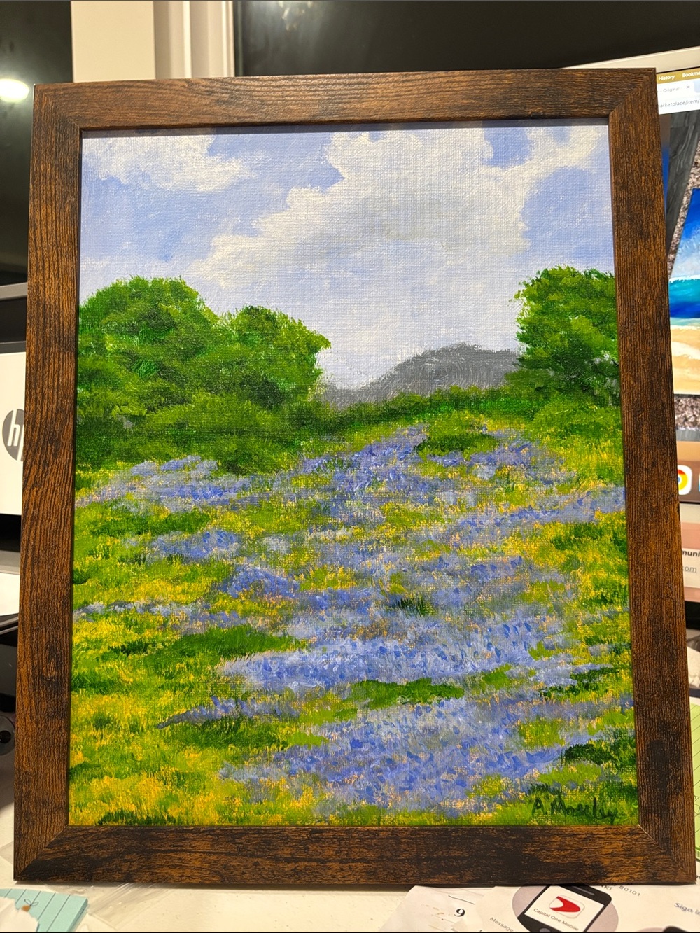 “Bluebells” 11x14” original acrylic painting